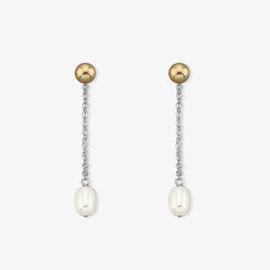 Riley Earrings/ Top quality rice shape fresh water pearl dangling style